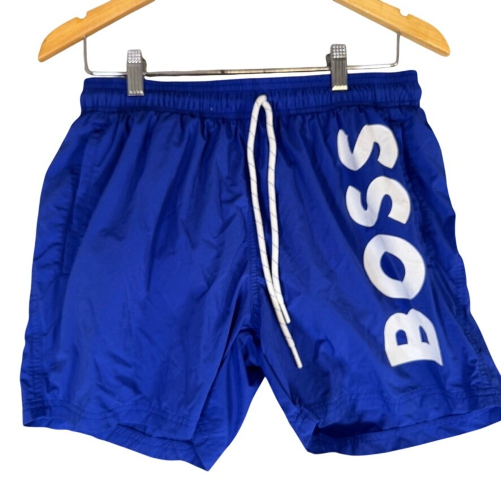 Hugo Boss Octopus Swim Shorts Mens Blue Logo Trunks 50469594